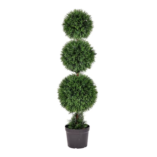 4Ft Potted Triple Ball Green Cedar Topiary By Vickerman | 4 ft | Michaels®